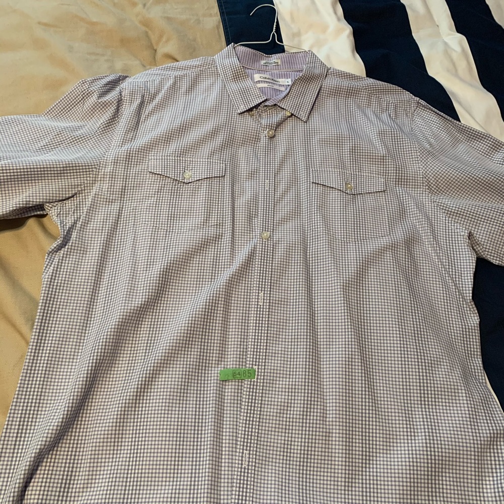 Men’s blue casual dress shirt